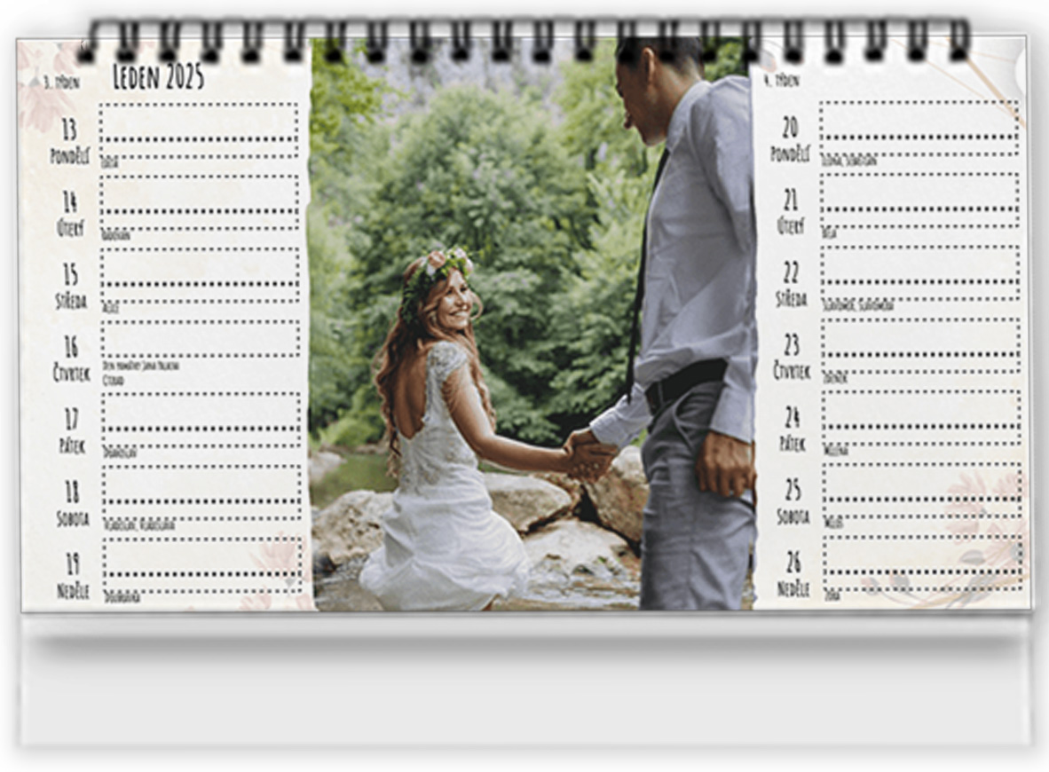 fotokalendar stolni ctrnactidenni white gold