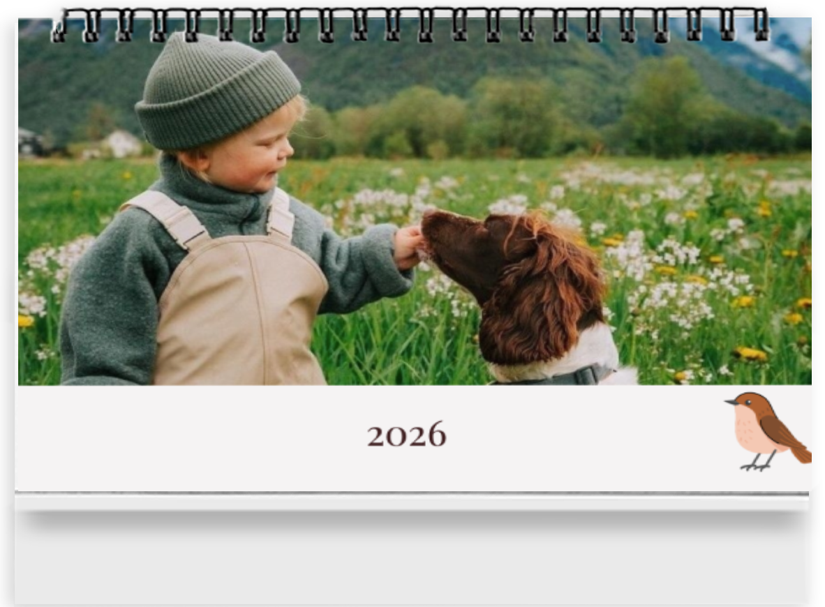 Foto kalendář z fotek. Týdenní stolní kalendář 2026 - Štěstí