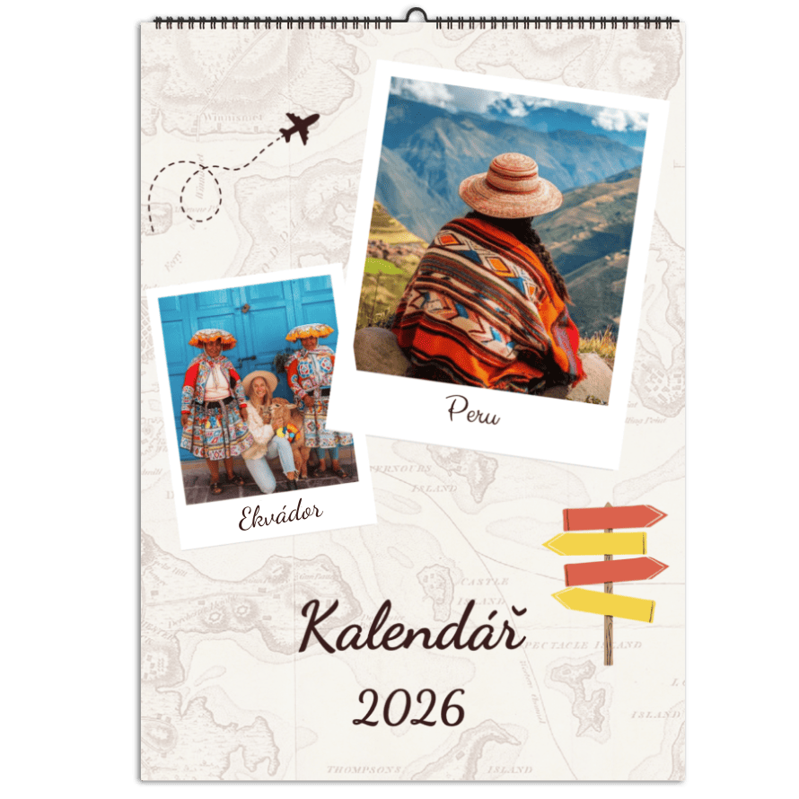 Rodinný kalendář 2025 z vlastních fotek jako dárek - Cestovatelský