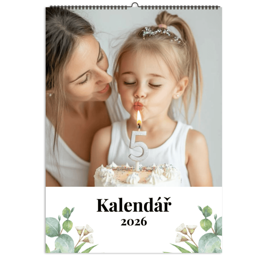 Rodinný kalendář 2025 z vlastních fotek jako dárek - Květinové