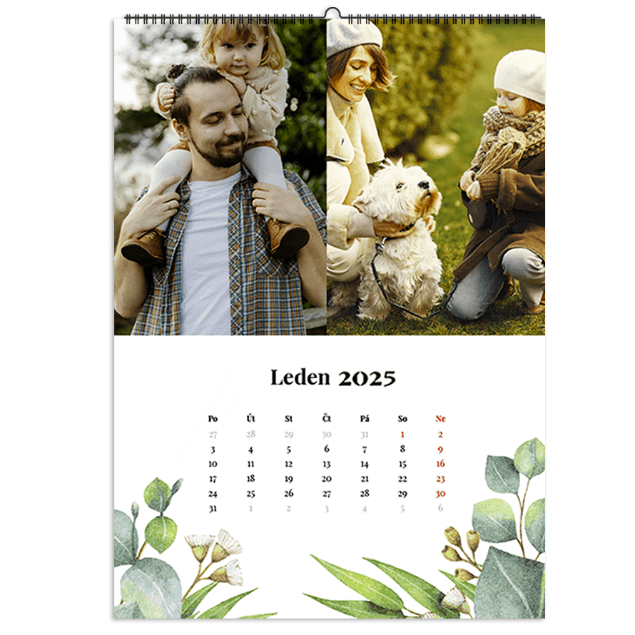 Rodinný kalendář 2025 z vlastních fotek jako dárek - Květinové