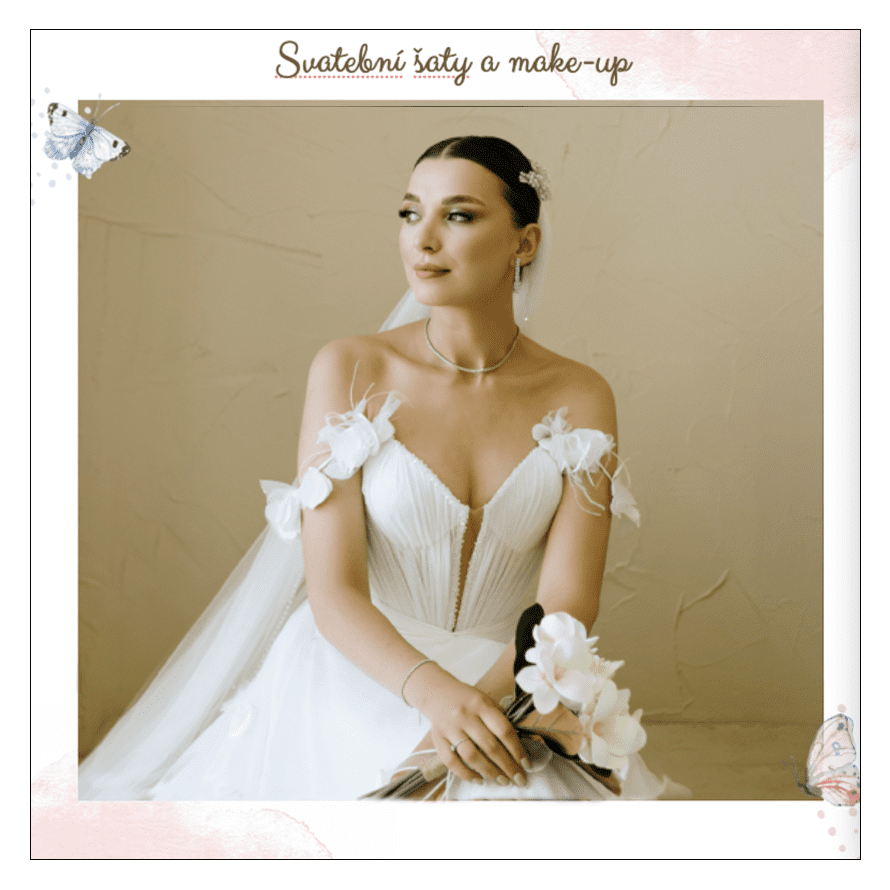 Fotokniha online do 24hod. Akce na růžovou fotoknihu 21cm - Svatební motýli