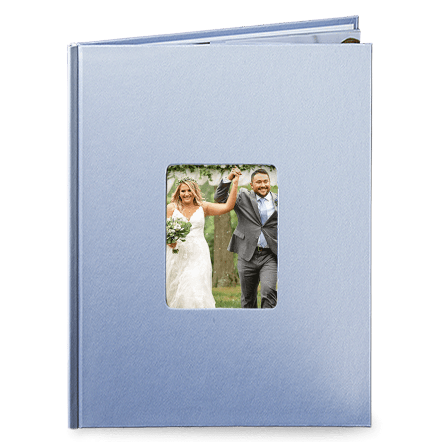 Akce na fotoknihy. Desky A4 v modré barvě. Fotokniha do 24hod. - Svatební kytice