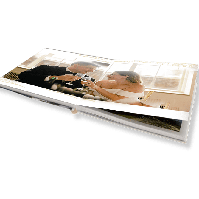 Nejlepší fotokniha. Luxusní plochá fotokniha online. - Svatební zlaté květy