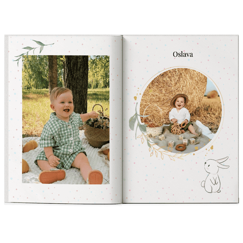 Kvalitní fotokniha velká A4 - vlastní foto na deskách. Levně online. - Dětská