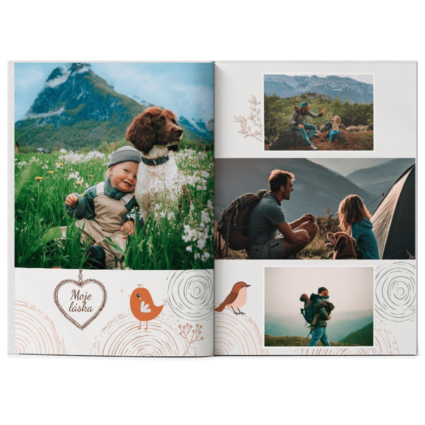 Kvalitní fotokniha velká A4 - vlastní foto na deskách. Levně online. - Štěstí